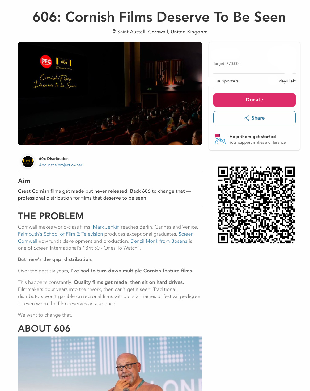 606 Distribution - Pat's Film Club - Crowdfunder