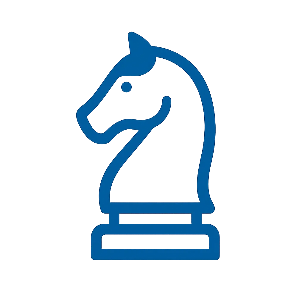 Chess knight icon representing strategy and planning in digital consulting