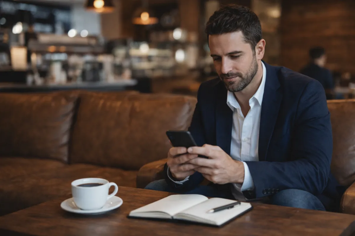 Business Owner on cellphone