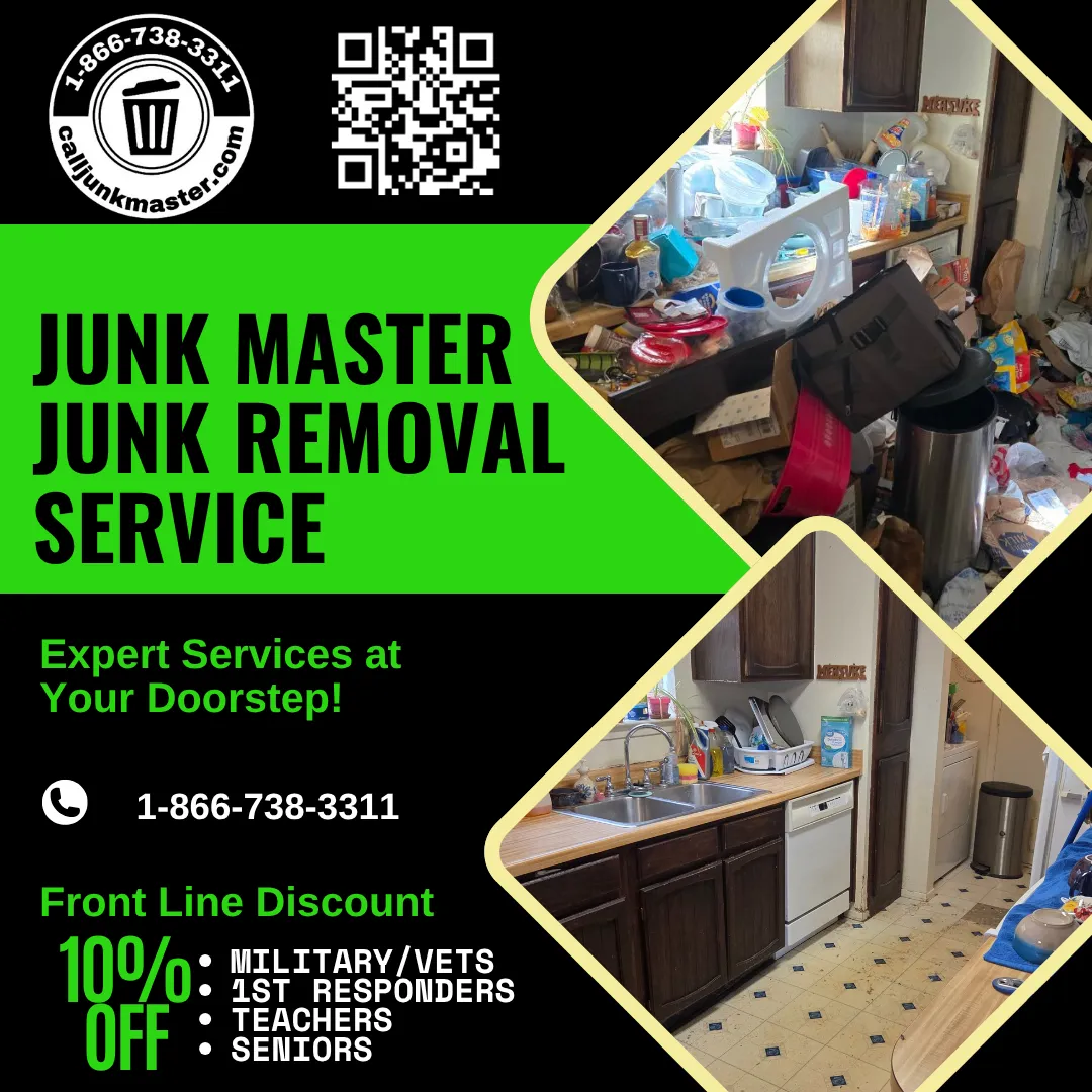 Junk Master, LLC truck providing efficient junk removal and dumpster rental services in the Dallas-Fort Worth area.