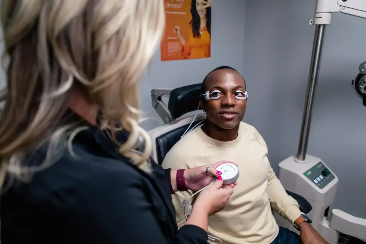 Eye care services at Eyes in Disguise, featuring personalized eye exams and eyewear fitting solutions.