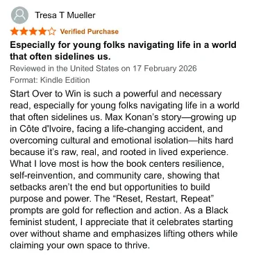 Start Over to Win book review in amazon