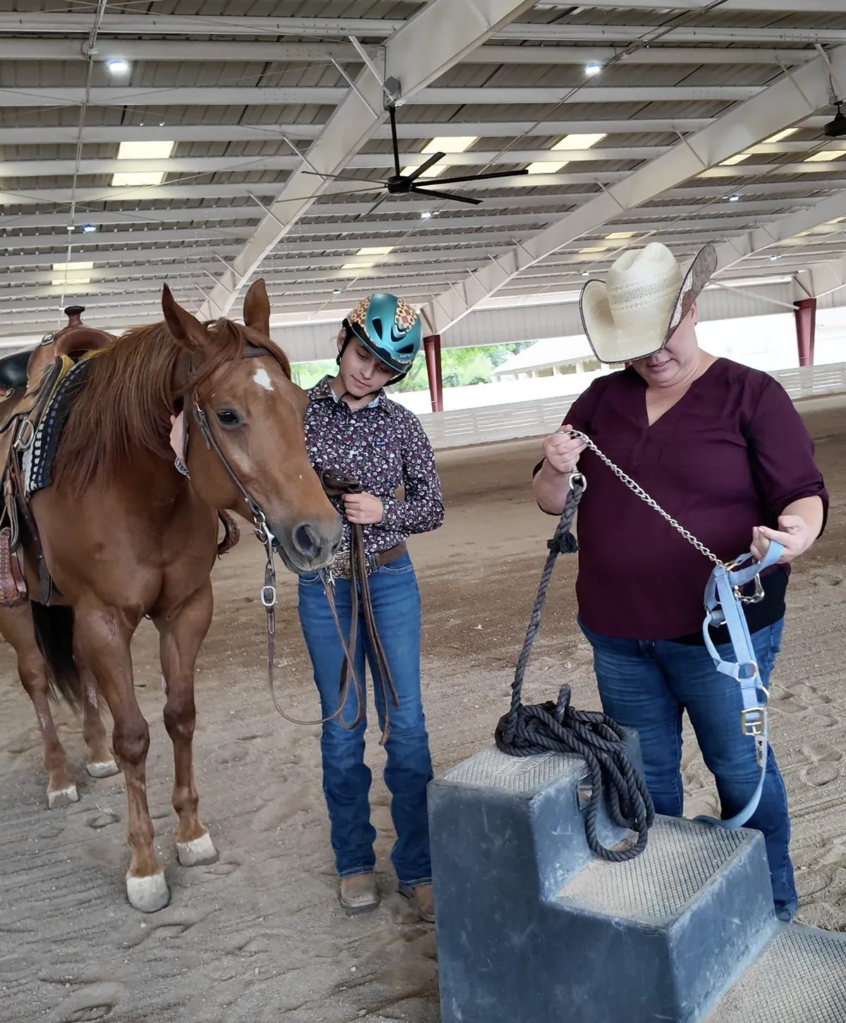 Rider safety and helmet fitting at Belmontez Horsemanship