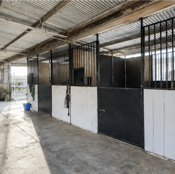 Oversized equestrian stall with premium wood finish