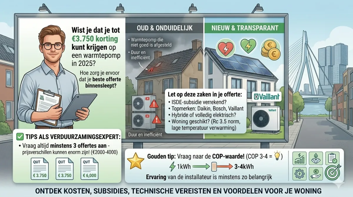 Warmtepomp offerte 2025: beste deals + subsidie tips