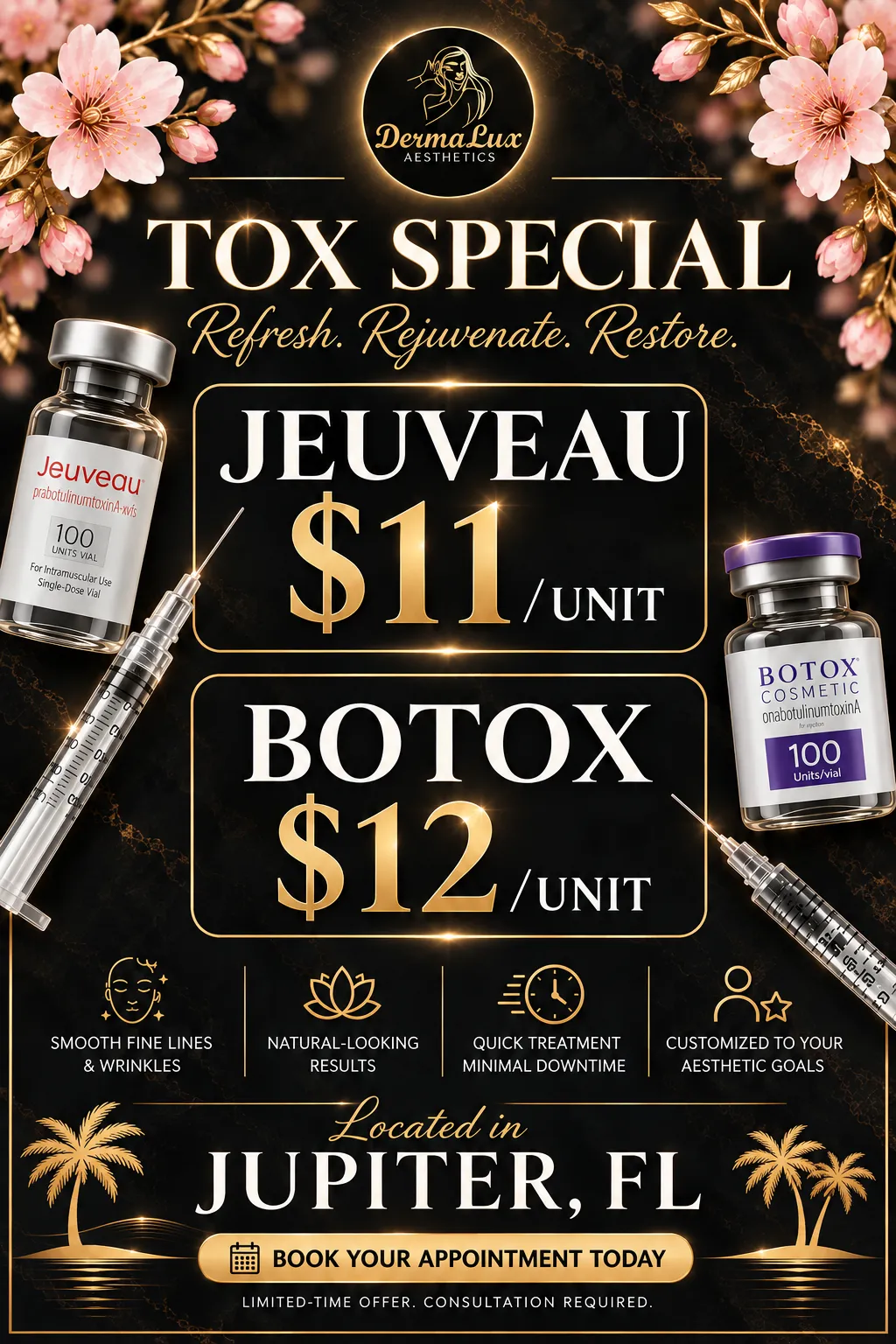 DermaLux Aesthetics Tox Special — Jeuveau $11 per unit and Botox $12 per unit