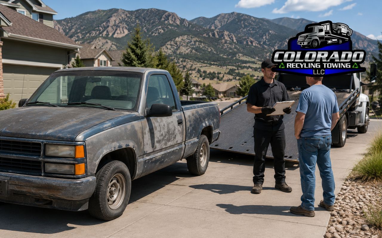 cash for junk trucks pickup in Colorado driveway