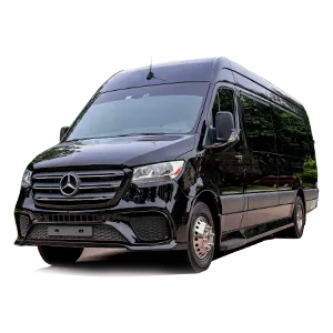 Black Mercedes Sprinter mini bus with executive seating, LH3 group transportation Ohio