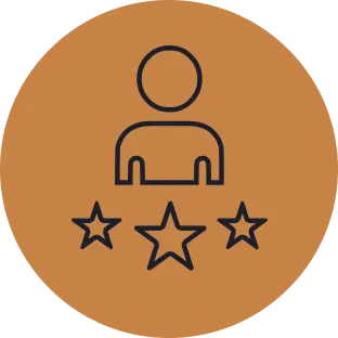 Chauffeur and stars icon symbolizing professional drivers and premium service from LH3"