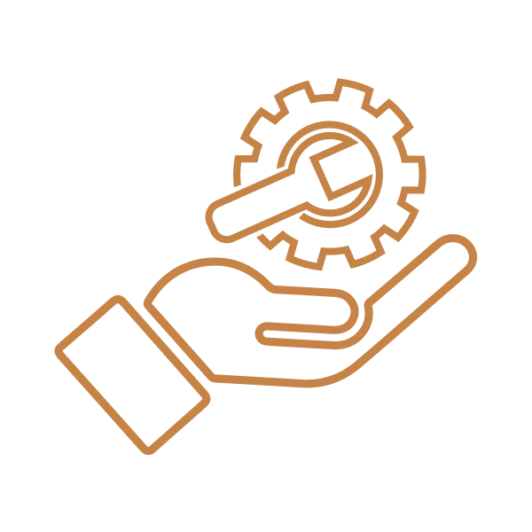 Hand with gear icon representing LH3 personalized chauffeur SUV service"
