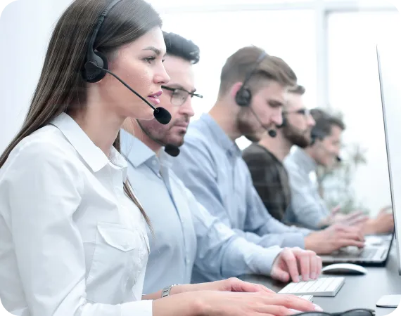 Customer support team taking calls symbolizing LH3 24/7 live concierge assistance"