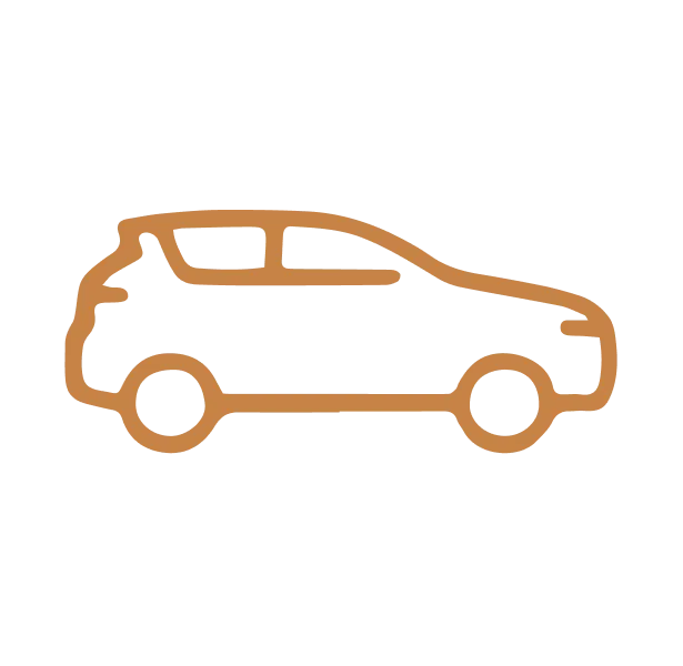 Car icon representing LH3 luxury sedans, SUVs, Sprinters, and limos for airport transfers"