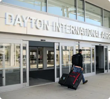 Akron-Canton Airport with runway view, LH3 airport ground transportation"