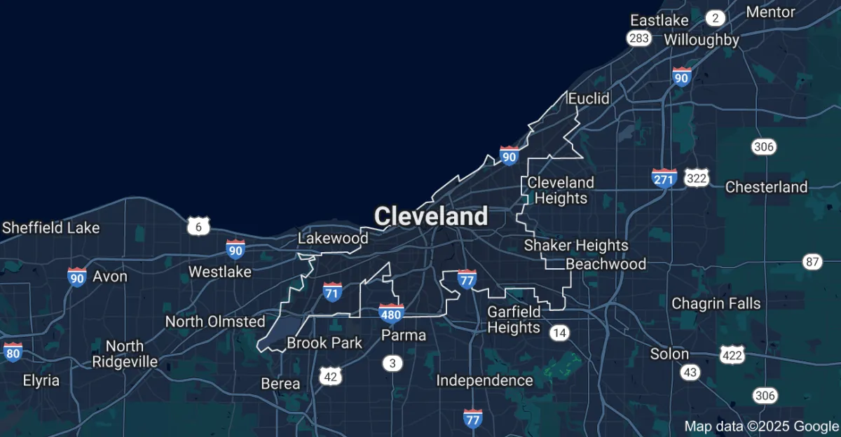 LH3 coverage across Greater Cleveland neighborhoods and airports.