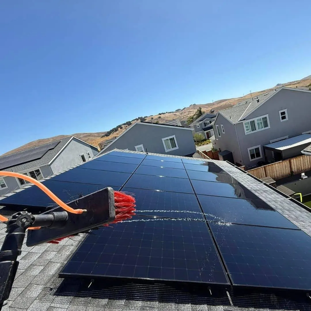 Solar panel cleaning service residential rooftop installation Solano County Teodor Window Solar Cleaning