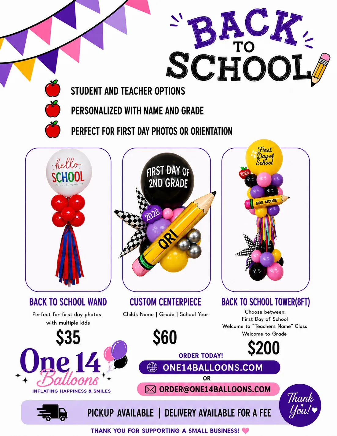 back to school balloon sale