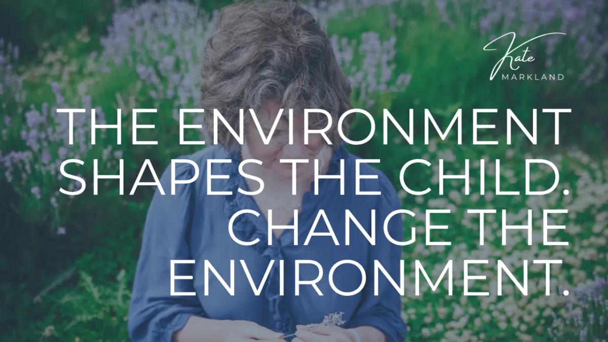 The Environment Shapes the Child. Change the Environment