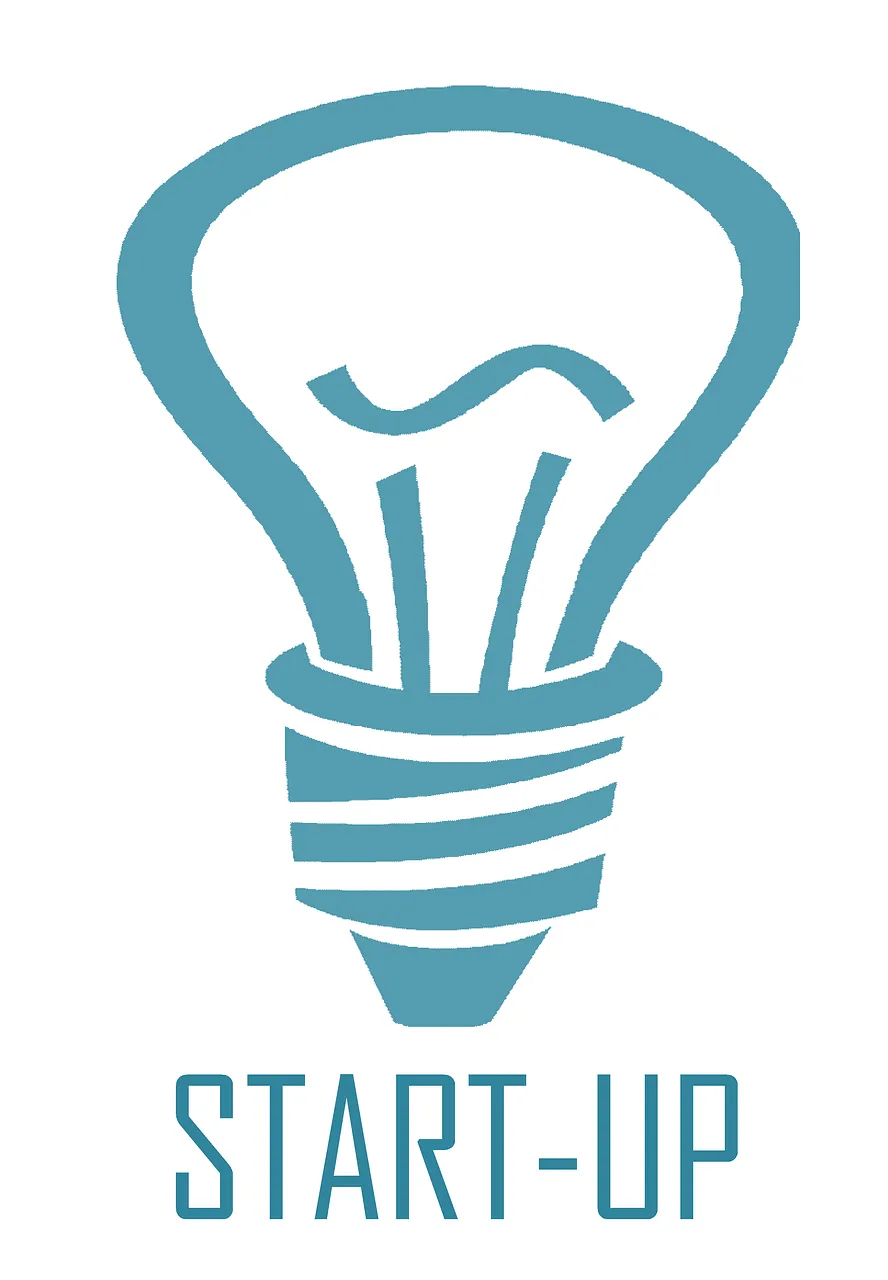 A drawing of a lightbulb picture with the words start-up underneath