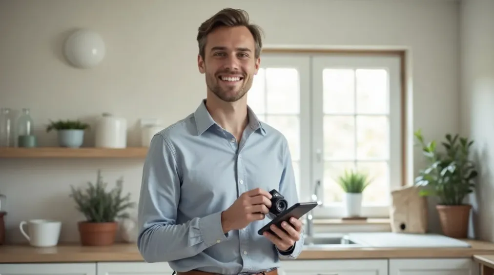 Man looking at theresult of optimizing landng paesanf blog cntent. 