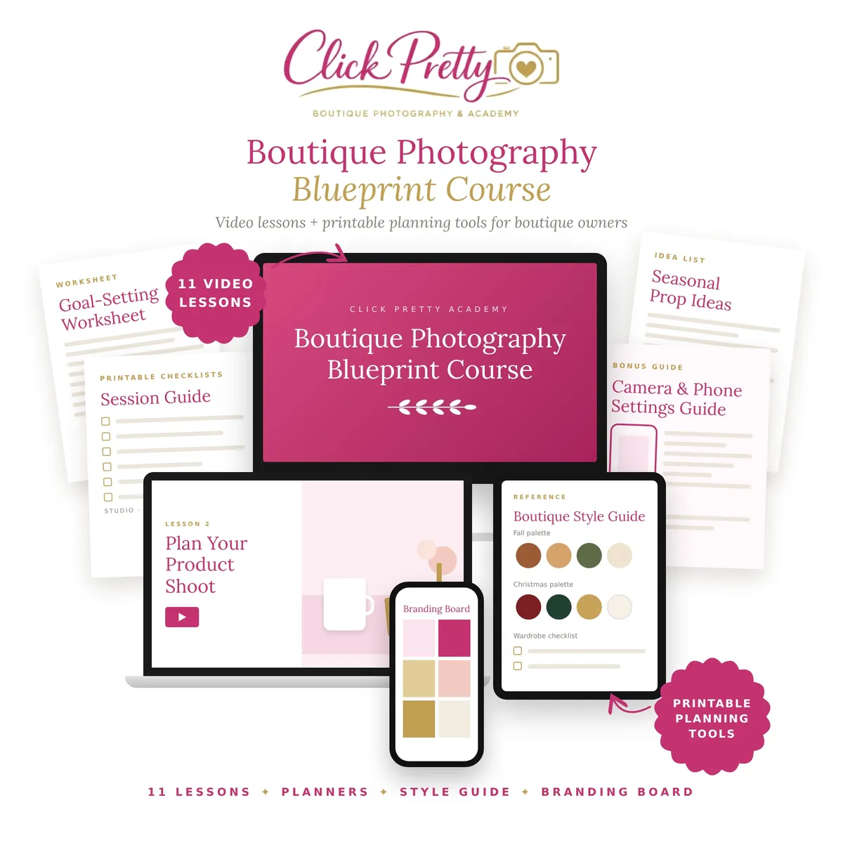 The Click Pretty Boutique Photography & Academy graphic of Course