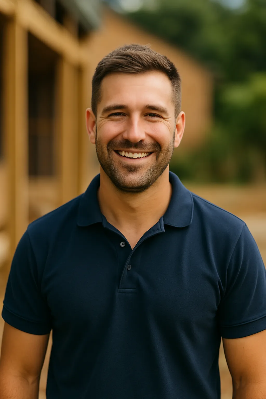 Confident trade business owner smiling after implementing the roadmap