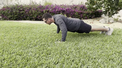 Course Feature, person doing pushup with correct form