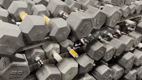 Course Feature, person reaching for a weight for the first time, and knowing which one to choose