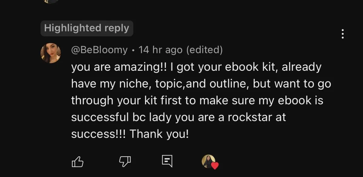 digital product success testimonial