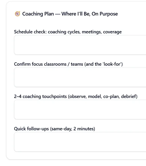 Coaching Plan - Where I'll Be, On Purpose