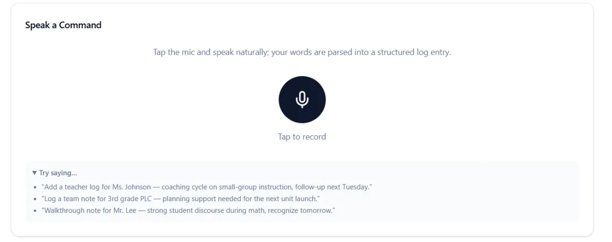 Speak a Command - voice-first capture