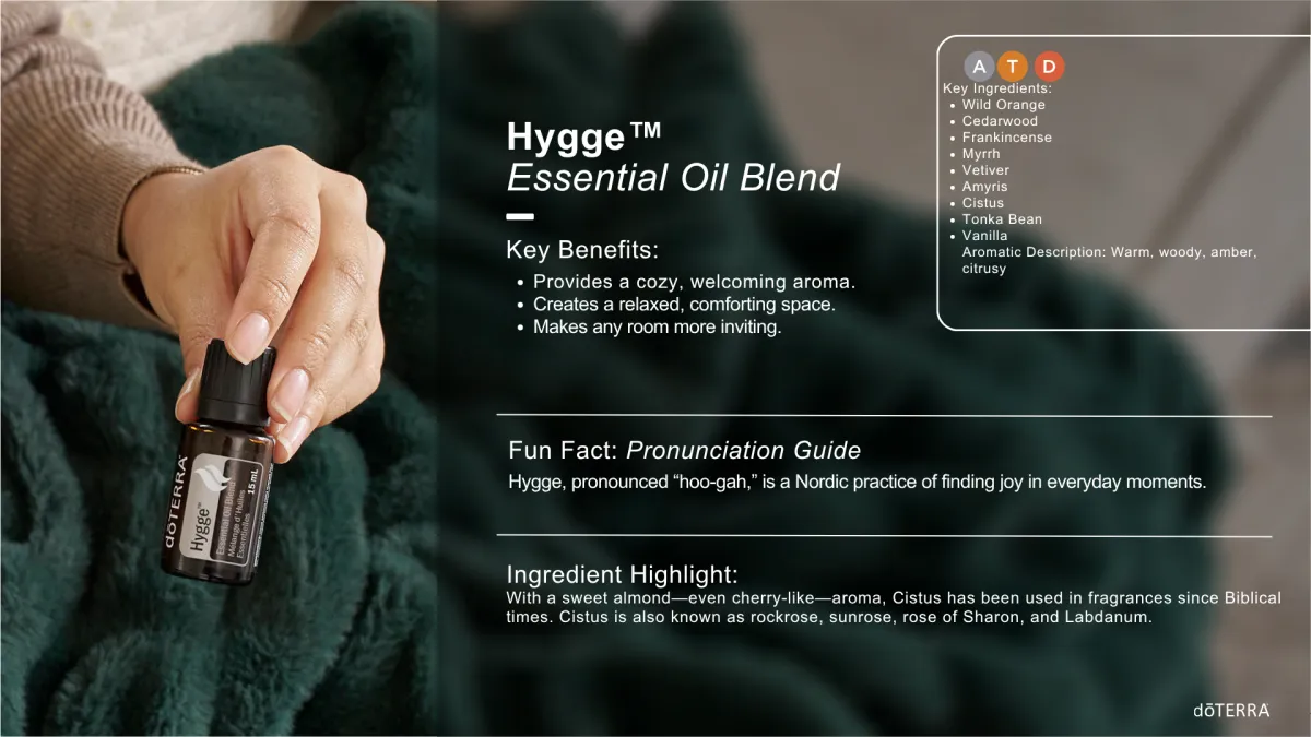 Hygge essential oil blend – cozy seasonal aroma for emotional comfort, limited time offer
