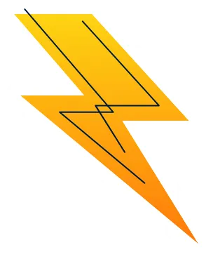 Small stylized yellow lightning bolt icon