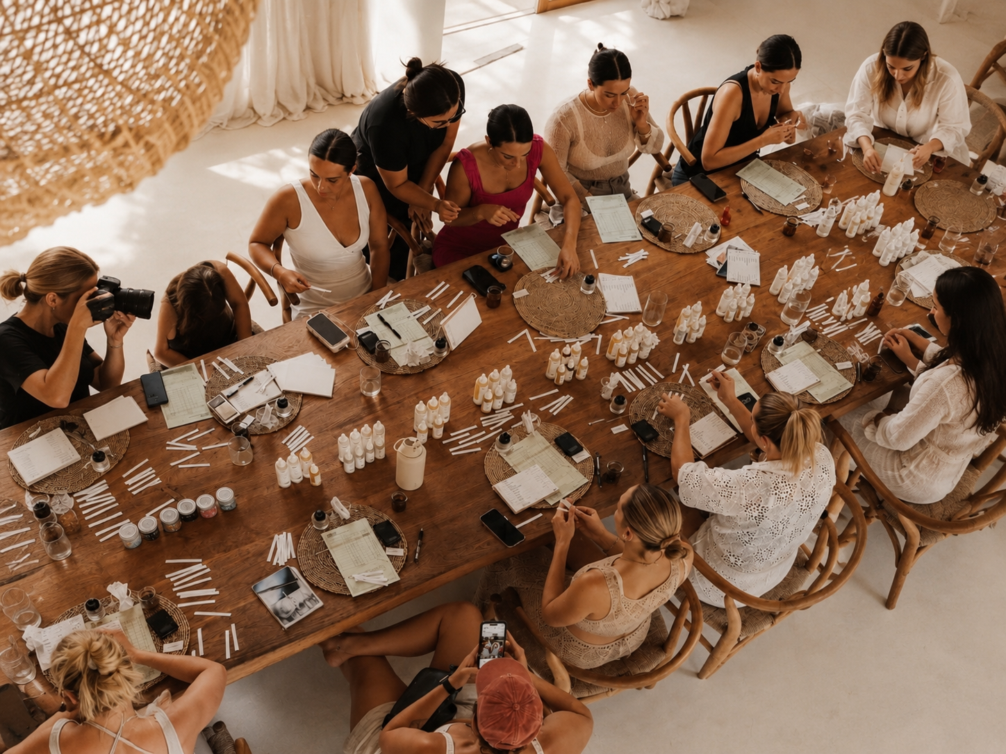 Her Table members co-working around a long table
