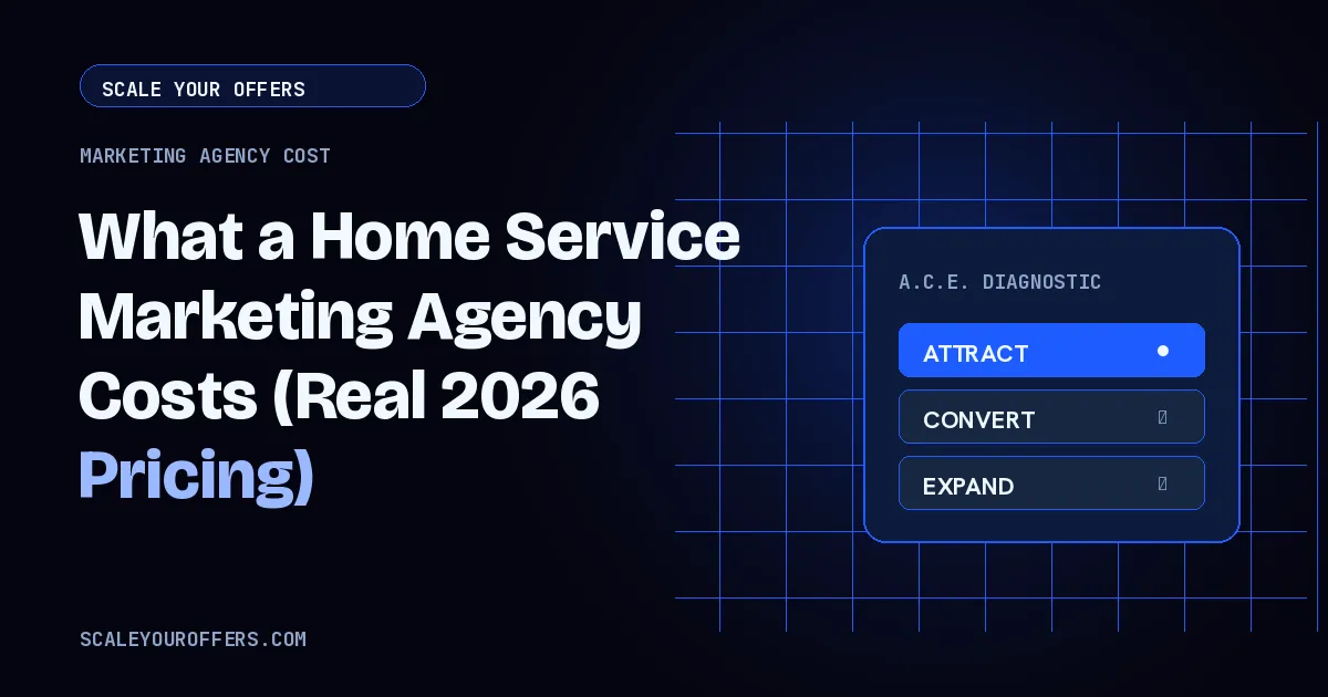 Home service owner reviewing agency fees and ad spend