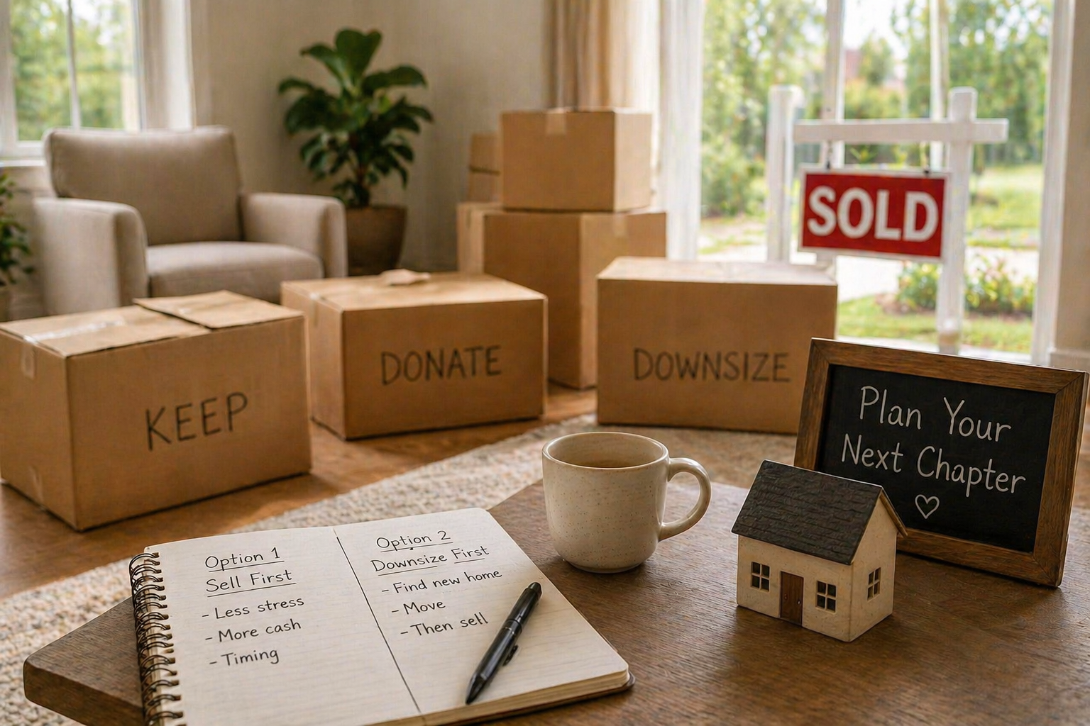 Planning whether to sell a home before or after downsizing in Georgetown Texas
