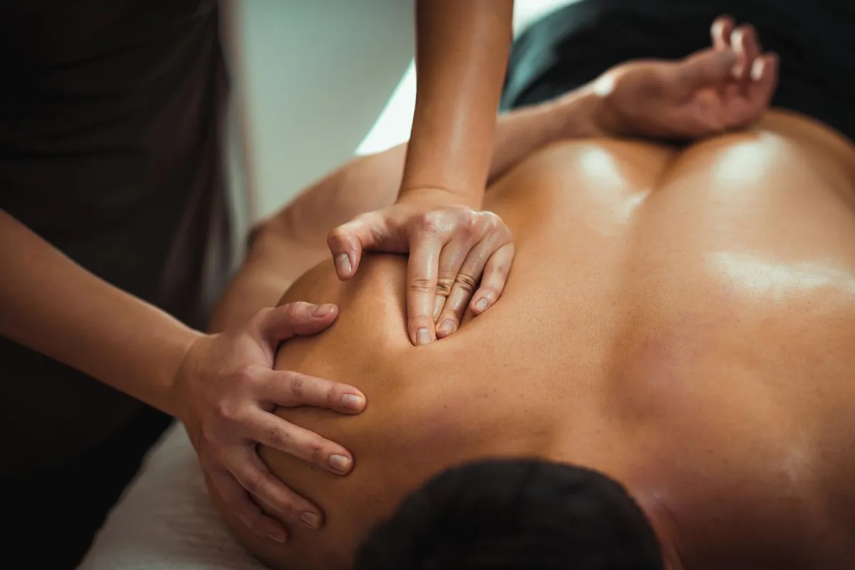 Private massage room at K Spa set up for sports recovery treatment