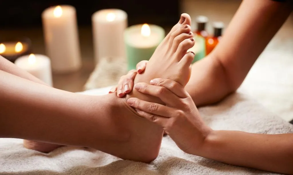 Foot reflexology session at K Spa in Bellevue