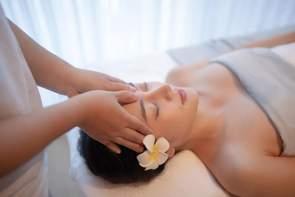 Calming massage room setup at K Spa for stress relief
