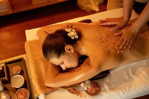 Therapist applying gentle massage for stress relief