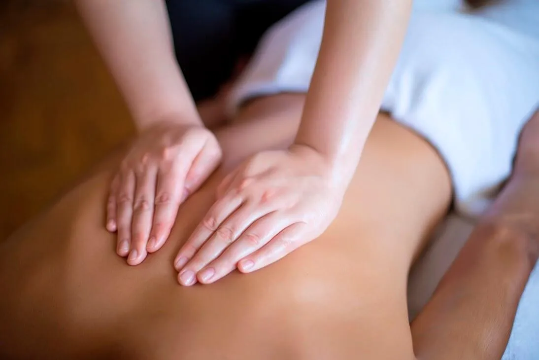 Relaxing massage for neck strain after computer us