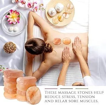 Relaxing massage treatment using heated Himalayan stones