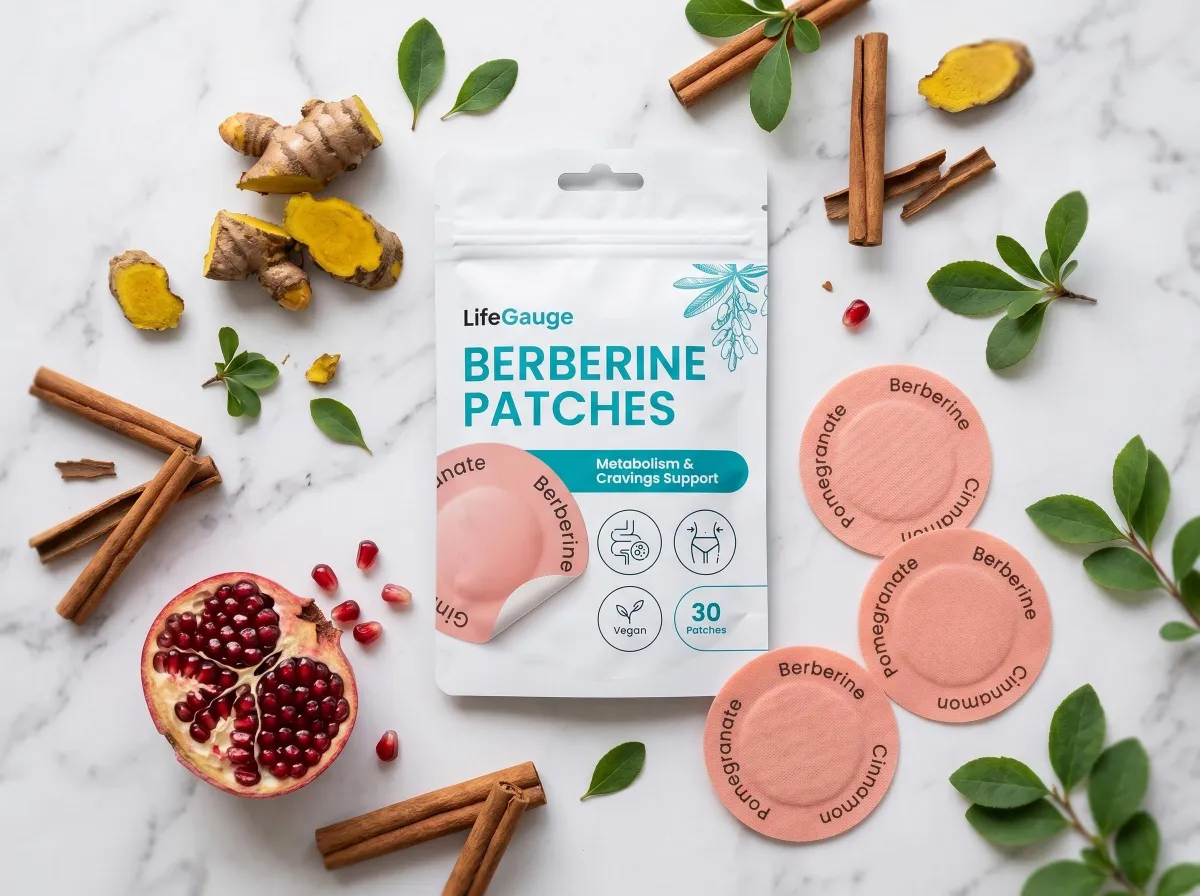 Bag of patches and ingredients around it