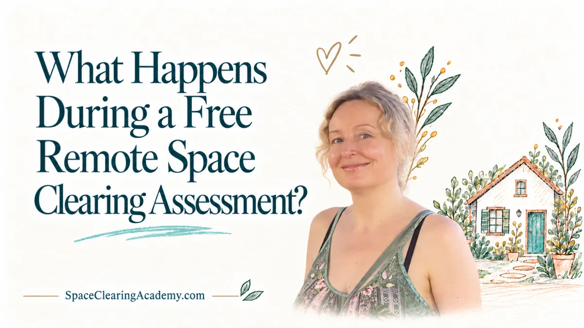 space clearing expert stands in front of a house ready to do an assessment