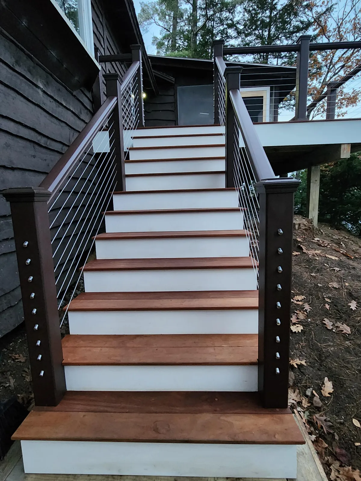 Zak Construction Deck with Wooden Ceiling and Outdoor View