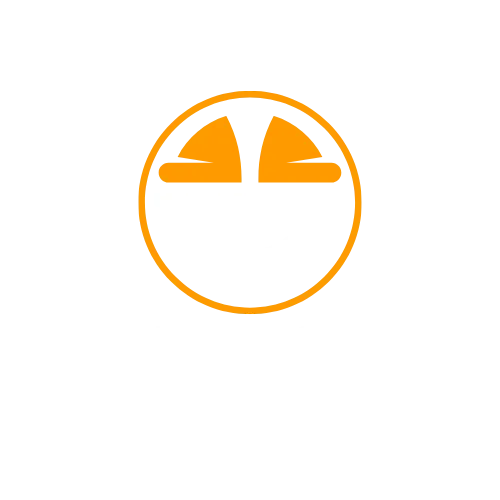 construction recruitment solutions logo for construction industry with orange and white