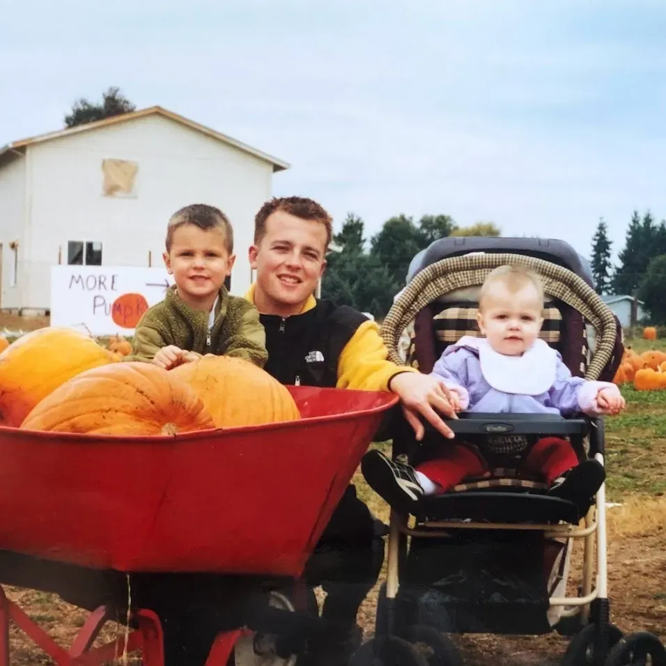 Cody Bjugan with his family as a child