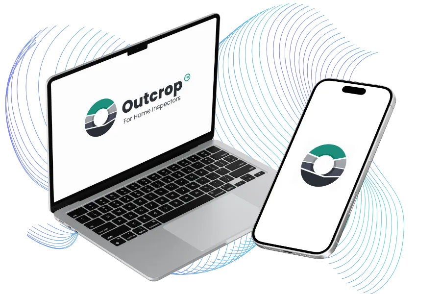 Laptop and smartphone displaying the Outcrop logo.