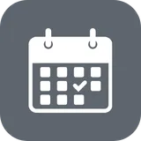 Icon representing scheduling in a calendar