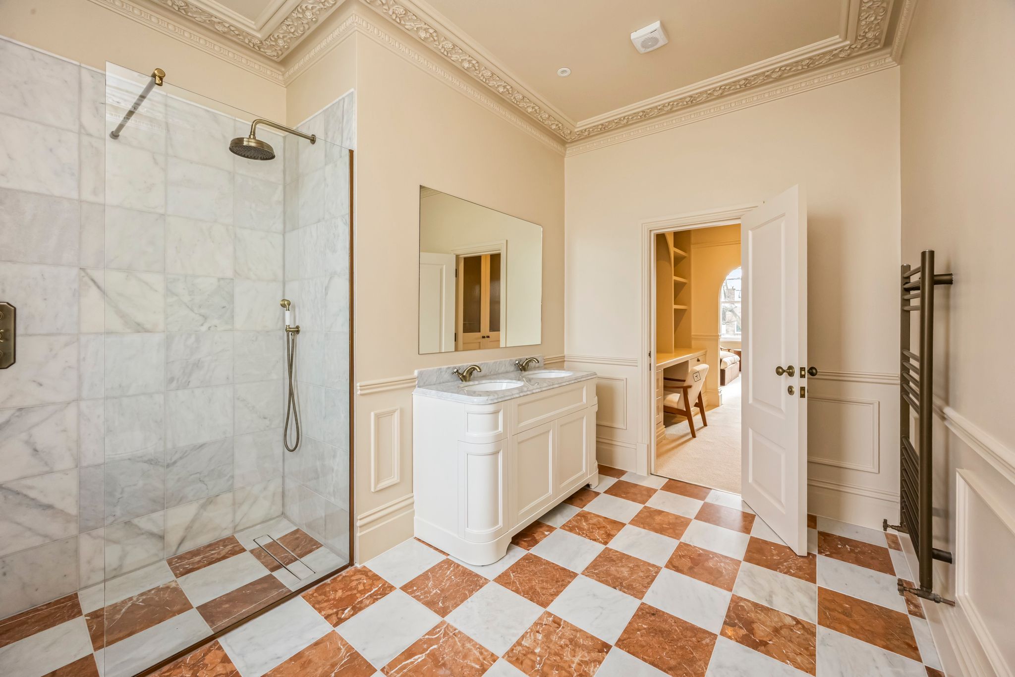 Bathroom renovations in Hove with a walk in shower and tanked walls