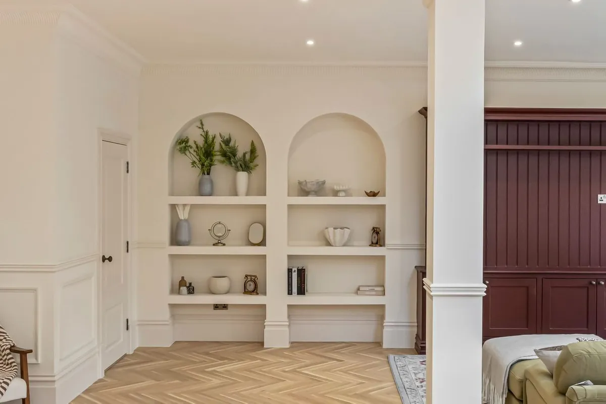 Alcove units and shelving in Hove fitted either side of a chimney breast